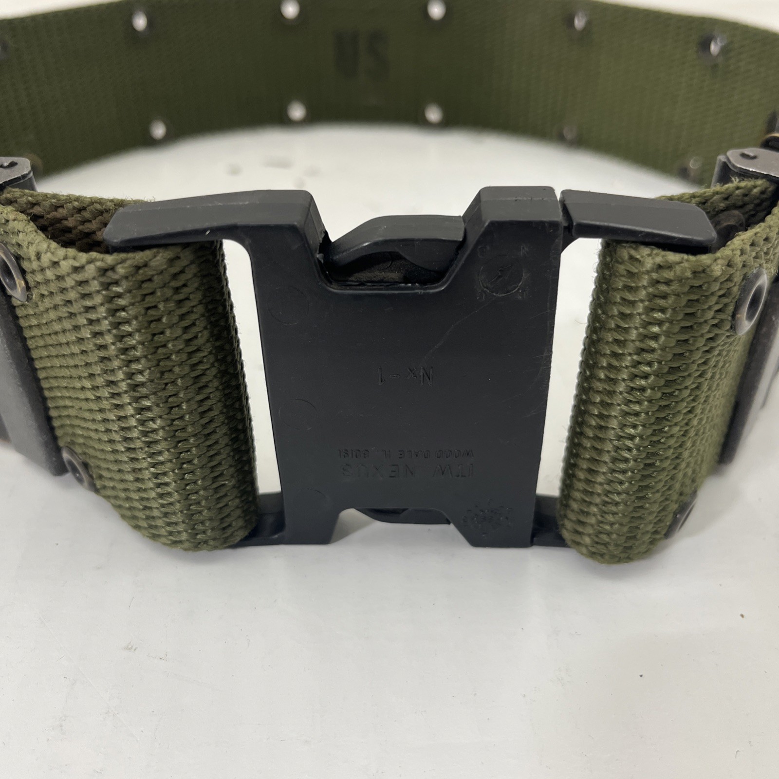 US Military Nylon Individual Equipment Belt OD Green Size Medium