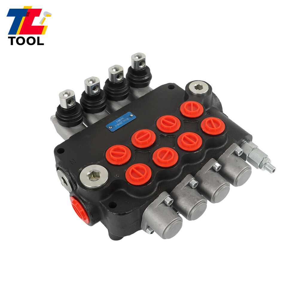 4 Spool 21 GPM 3600 PSI Hydraulic Control Valve Double Acting SAE Ports