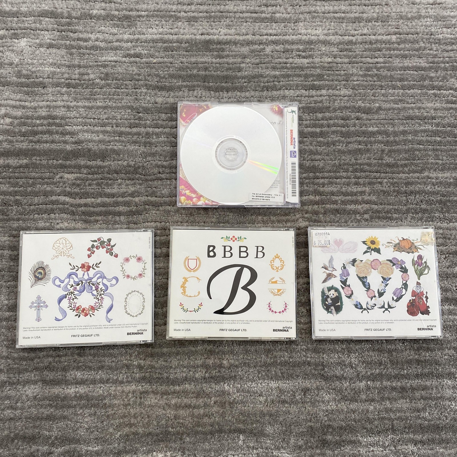 Bernina Artista Studio Embroidery Design Cards Martha Pullen Alphabets Lot 4