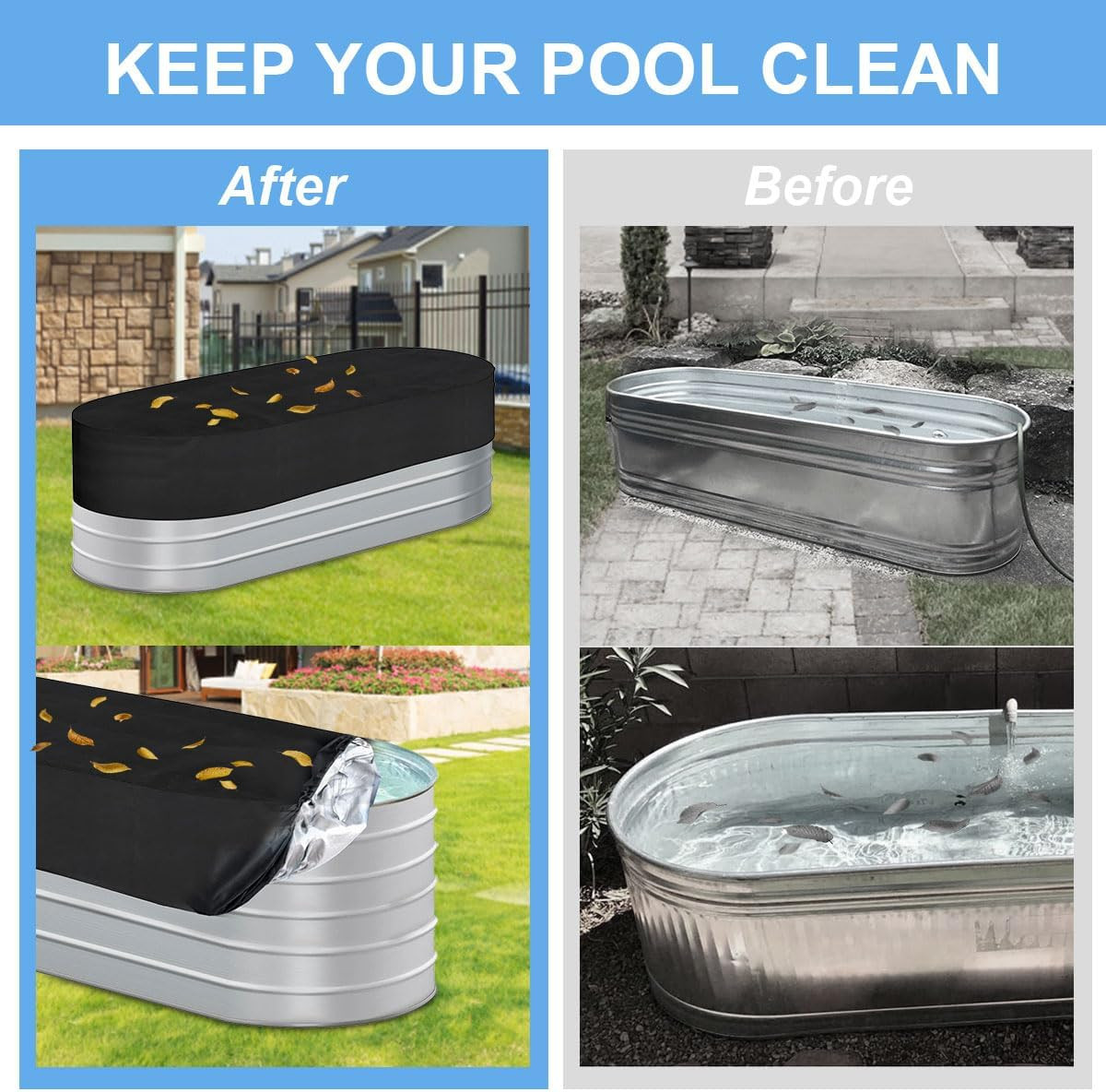 8Ft Stock Tank Horse Trough Cover Water Trough Cold Plunge Insulated Cover for