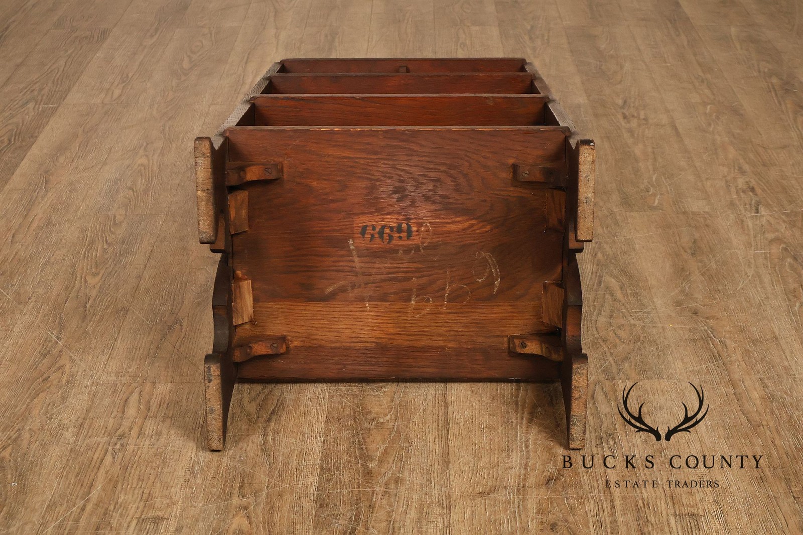 Antique Grand Rapids Arts And Crafts Mission Oak Magazine Stand