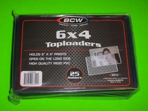 5 10 25 50 BCW 4 x 6 Hard Plastic Postcard / Photo Topload Holders 4x6