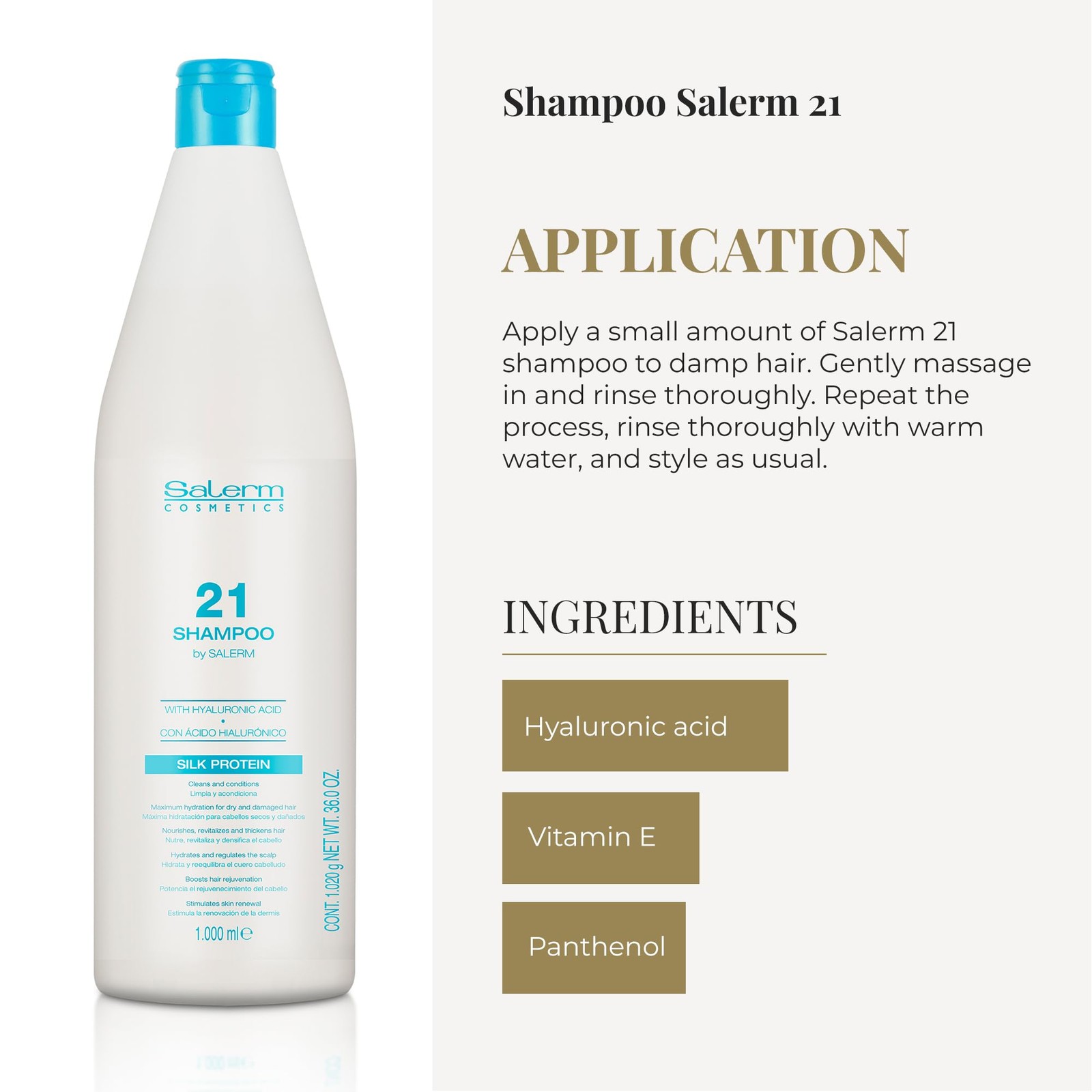 Salerm - Hydrating Shampoo 21 Silk Protein - 1000 ml