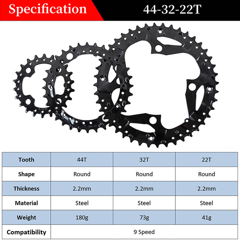104/64BCD MTB Crankset 22-44t fit Shimano Bike Double Triple Chainrings Sprocket