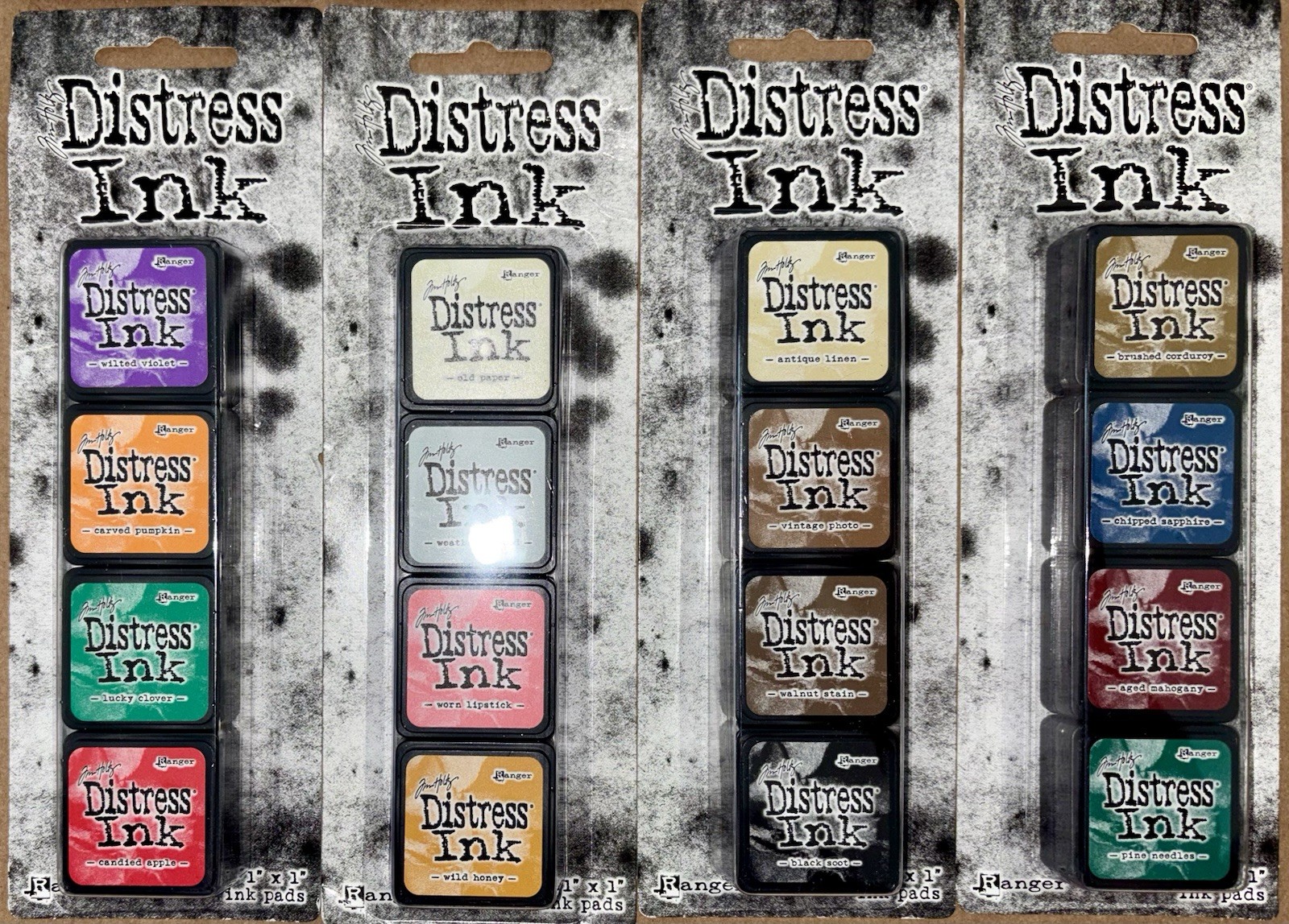 Tim Holtz 8pk Distress Ink Kits 32 Mini Ink Pads NEW Ranger Stamps Cubes