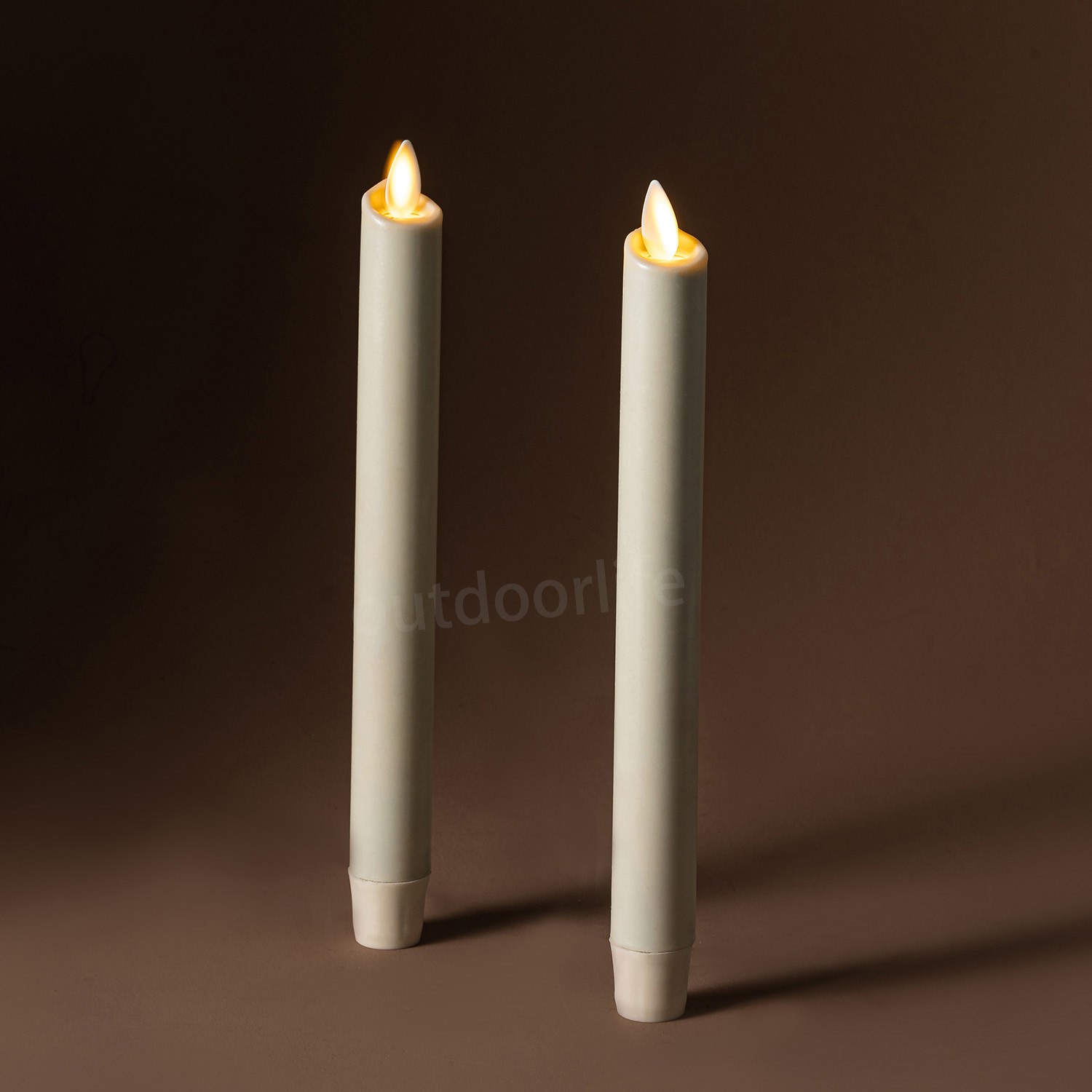Luminara Flameless Wax Battery Taper Candle with Moving Flame Remote Ivory 9.5"