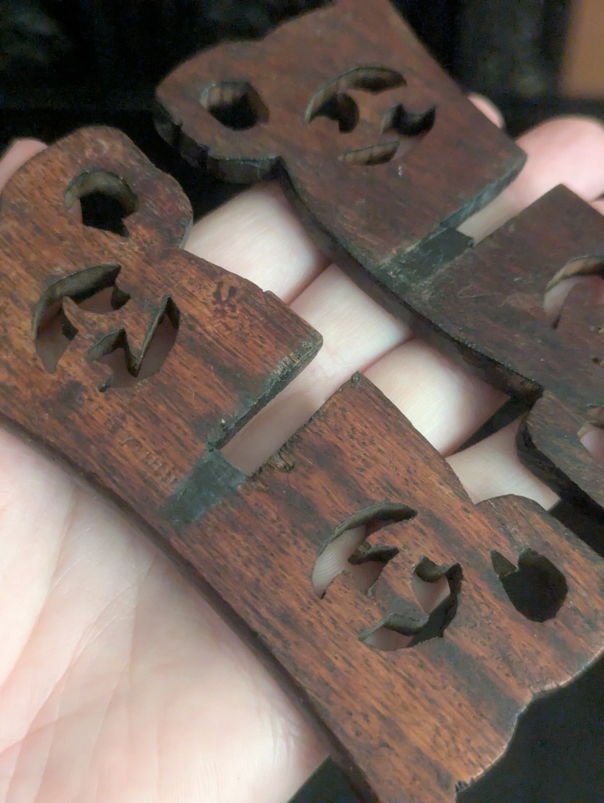 Vintage Chinese Carved Wooden Display Stand Vase Art Base Used