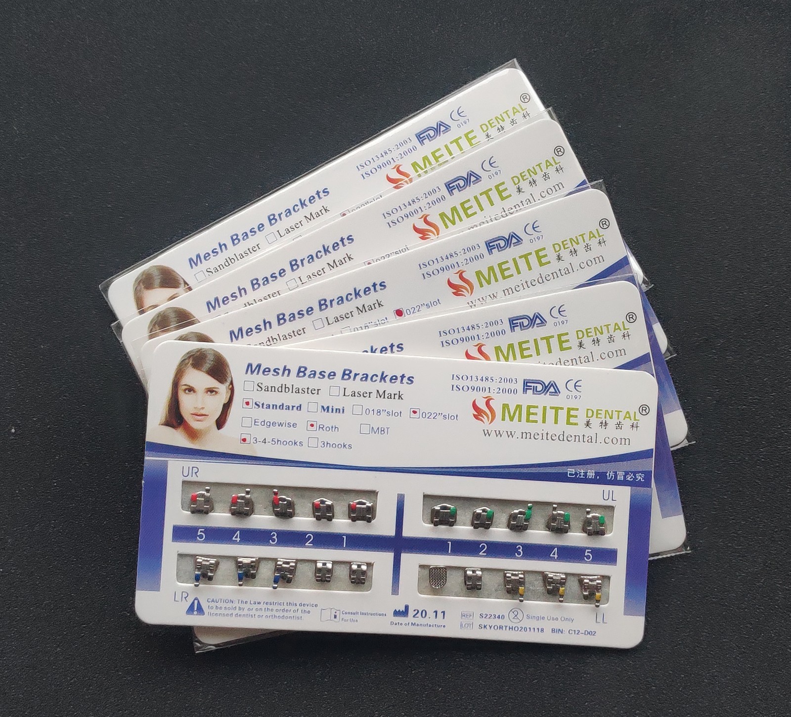 10 Packs Dental Orthodontic Brackets Braces Standard Roth.022 Hooks 3-4-5 FDA