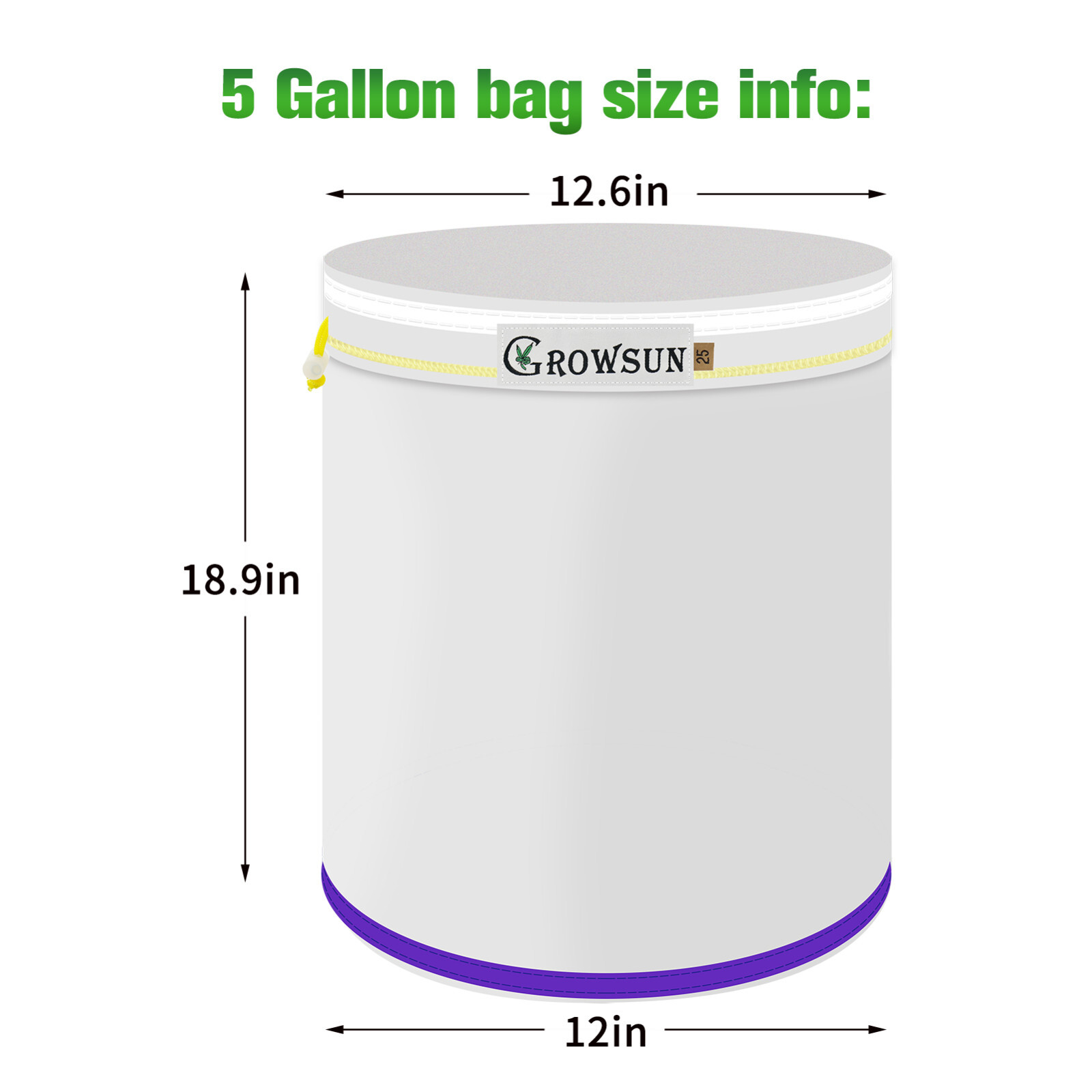 Bubble Bag Growsun 20 GAL - 5 Bag Kit All Mesh Bubble Hash Bags Extractor