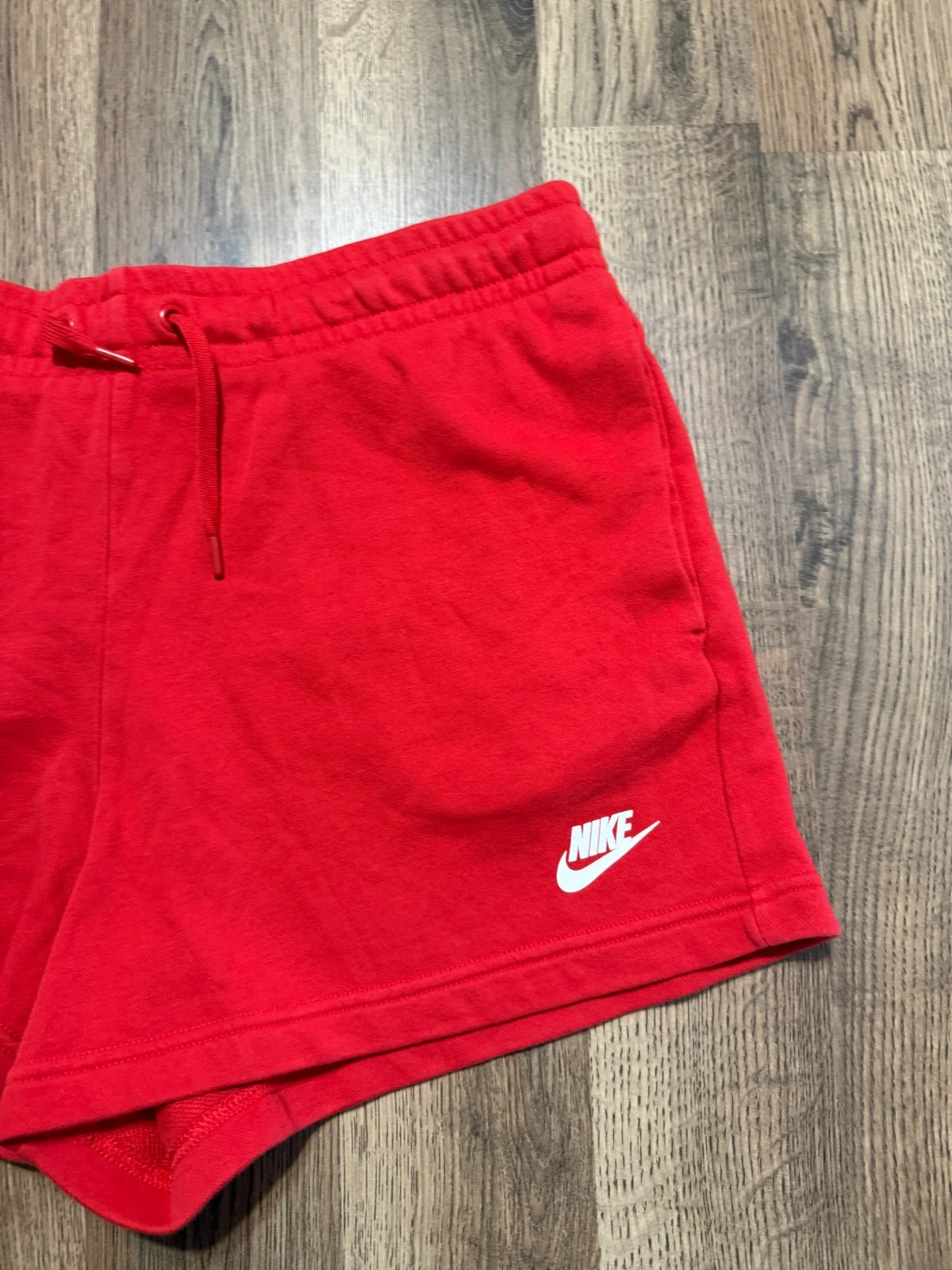 Nike Shorts Women's Size Large Red Tie Waist High Rise Activewear Casual