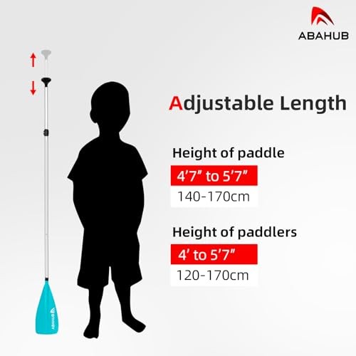 Kids SUP Paddle - 3 Piece Adjustable Stand Up Paddle Board Paddles 55" - Teal