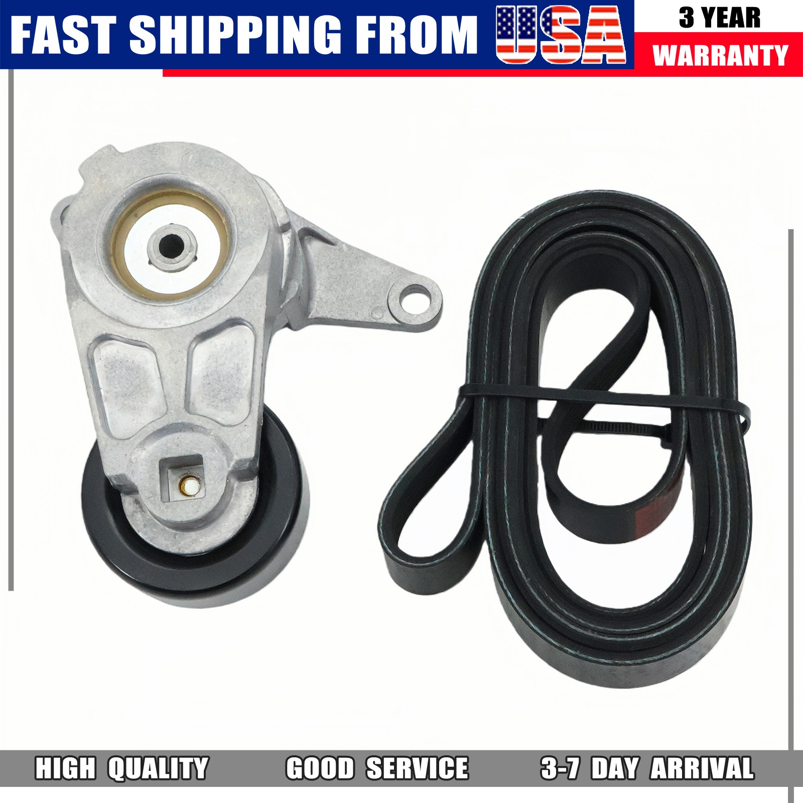 Fit Chevy Camaro Caprice Saab 9-3 2.8L 3.6L Serpentine Drive Belt Tensioner Kit