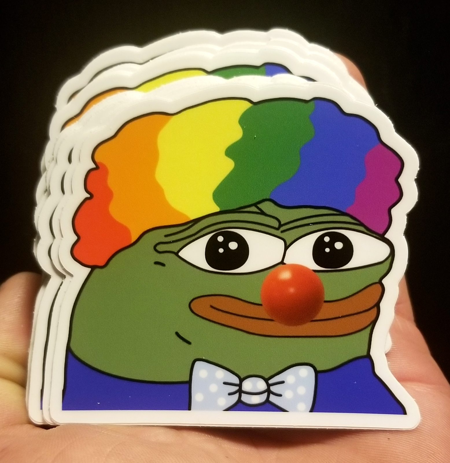 (1) Honkler clown world vinyl decal! Custom 3-inch Pepe sticker (very rare pepe)