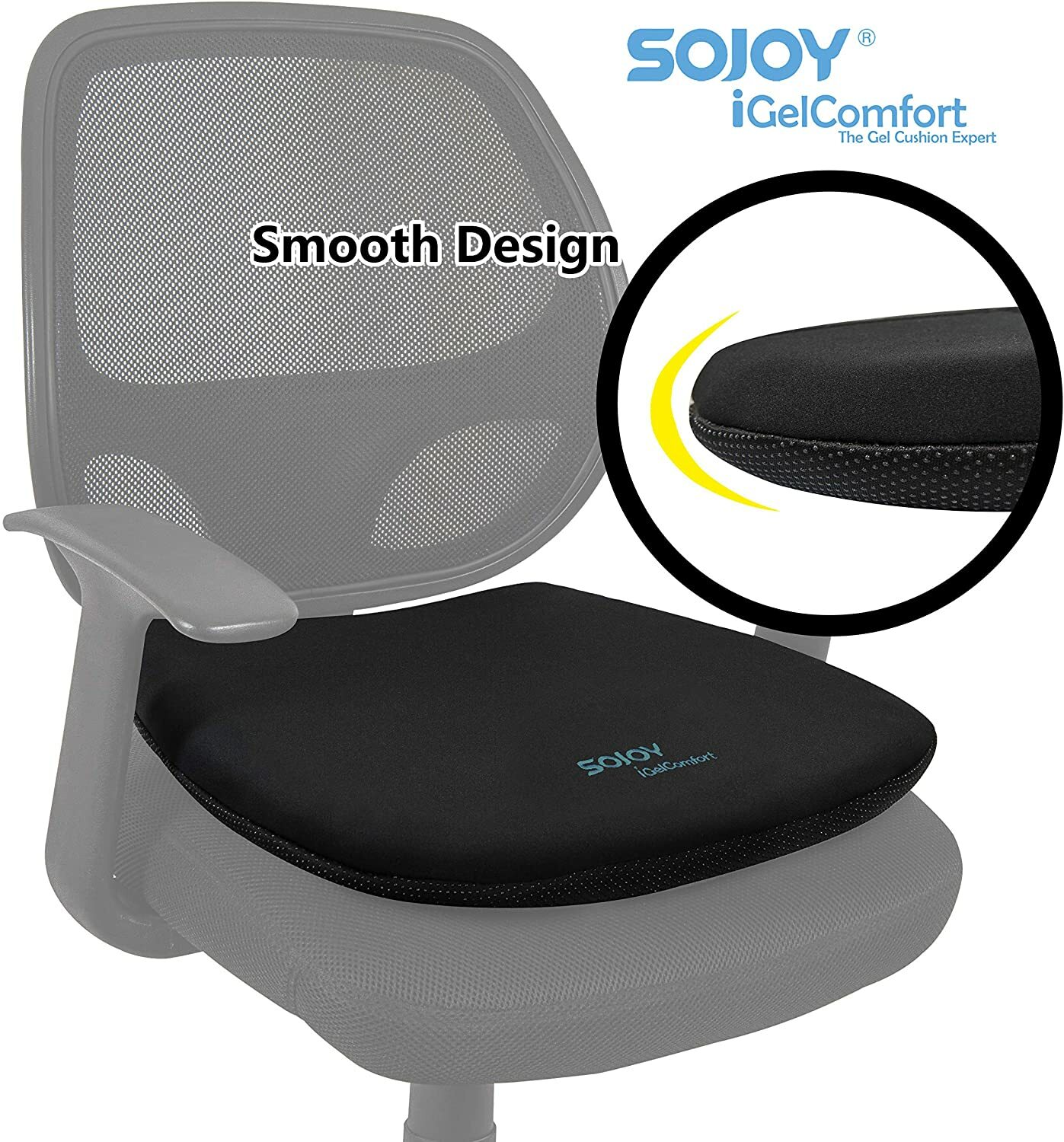 Sojoy All Gel Seat Cushion Coccyx Orthopedic Pad for Car Seat Home/Office Chair