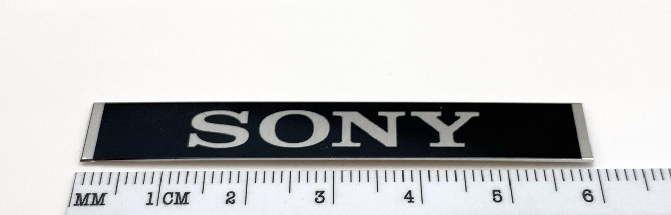 Sony Name Plate Badge Custom Made Aluminum Fits Sony Television