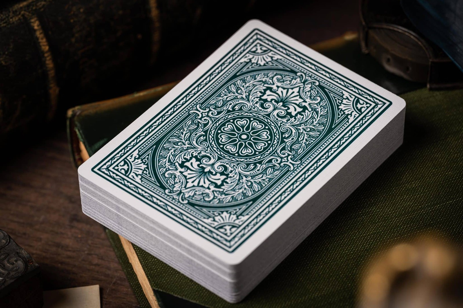 Triton 42 Club Playing Cards –Antique Restoration (sea green) by A Haines