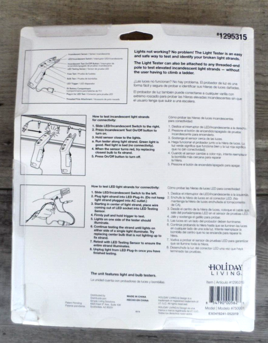 Light Tester for LED and Incandescent Lights Holiday Light Tester 1295315