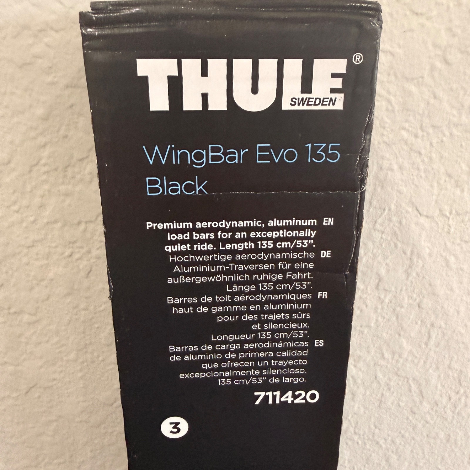 Thule WingBar Evo 135 cm Roof Bars 711420 (53" inches / 2 Pack) Color: Black