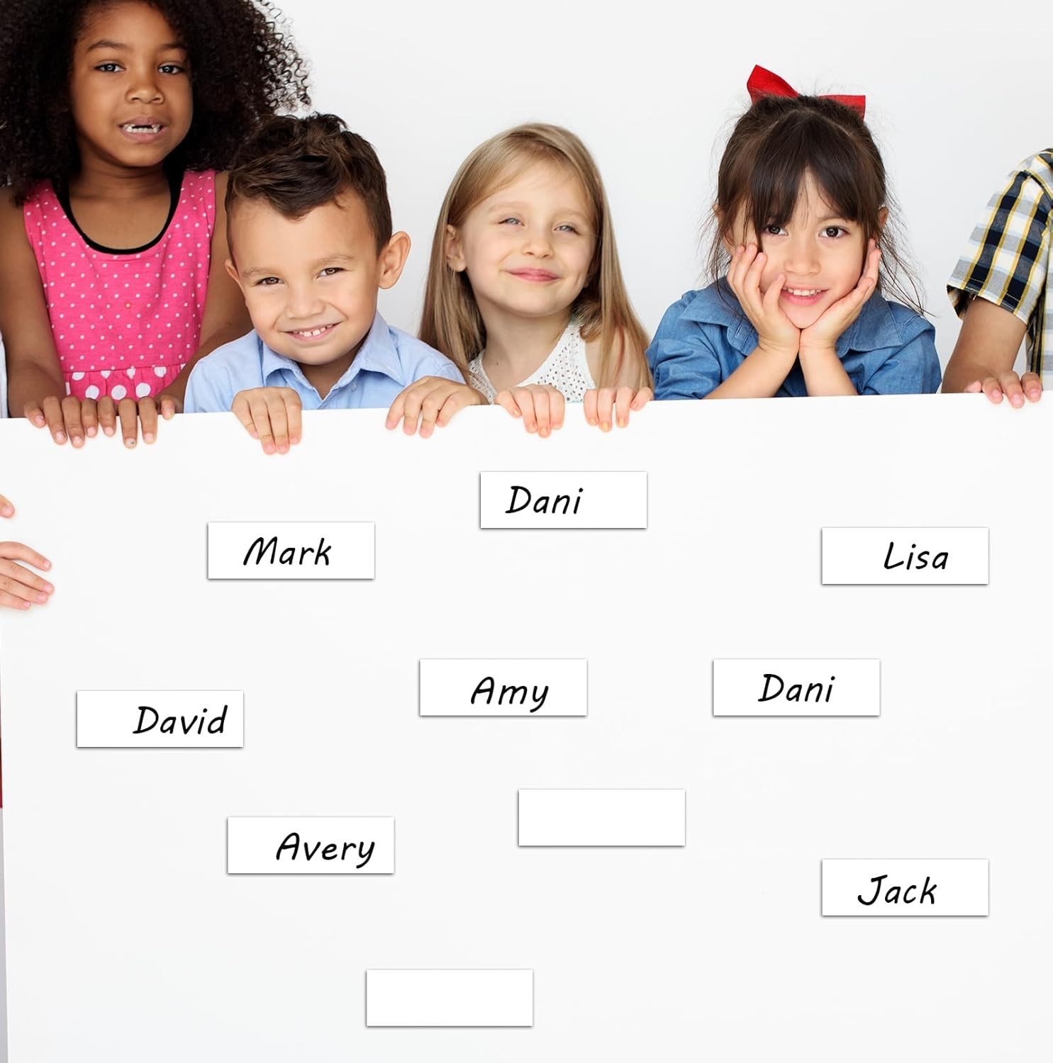 50 Pack Dry Erase Magnetic Labels White Reusable Write On Magnets Sticker, Ma...