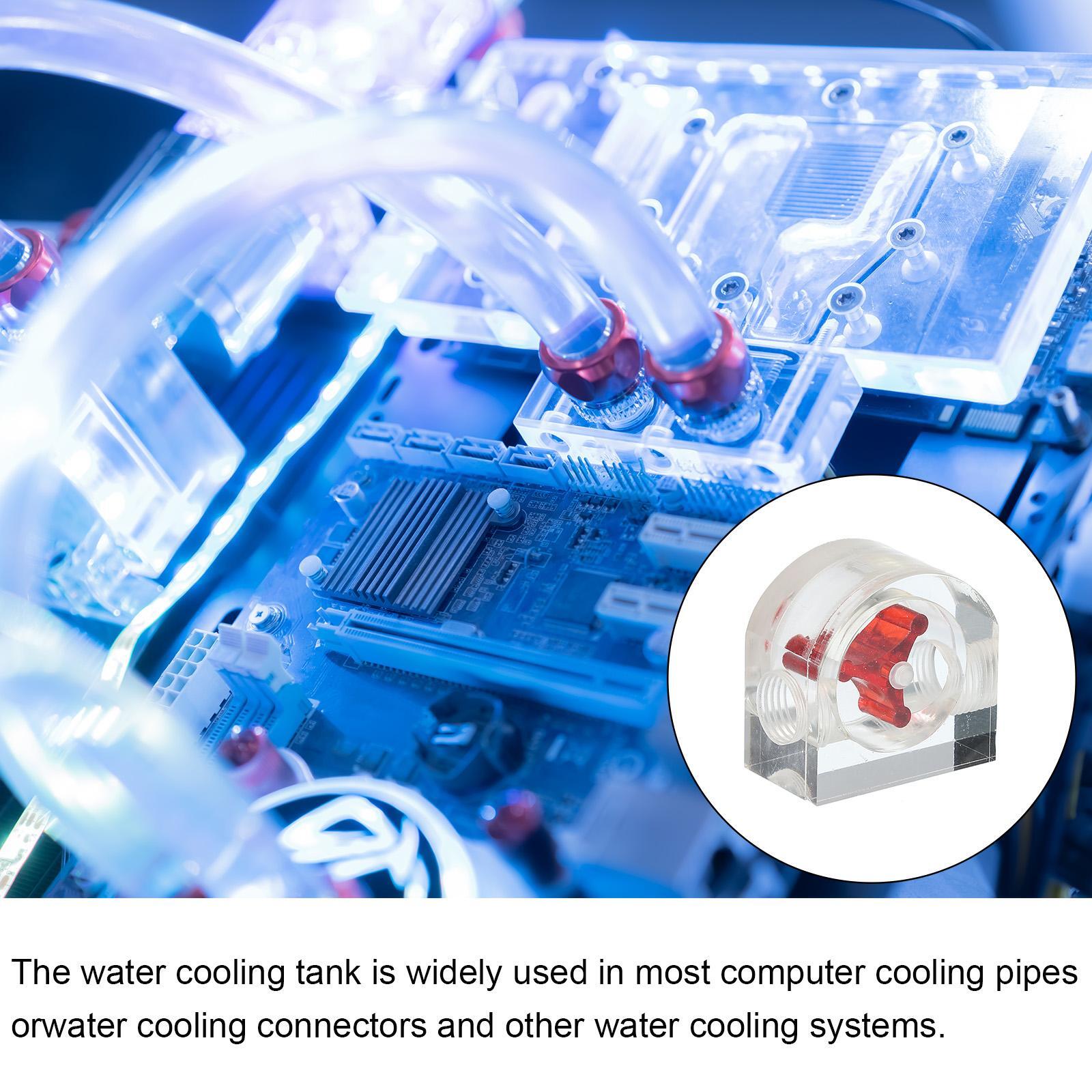 Flow Indicator Acrylic Water Cooling Monitoring Red Semicircle G1/4