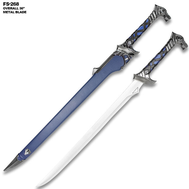 Icing Death Replica Metal Sword with Blue Hardwood Scabbard