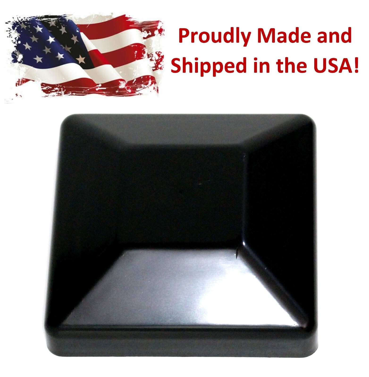 Plastic Fence Post Black Caps 4X4 (3 5/8") Bulk Pack DISCOUNTS + FREE SHIPPING