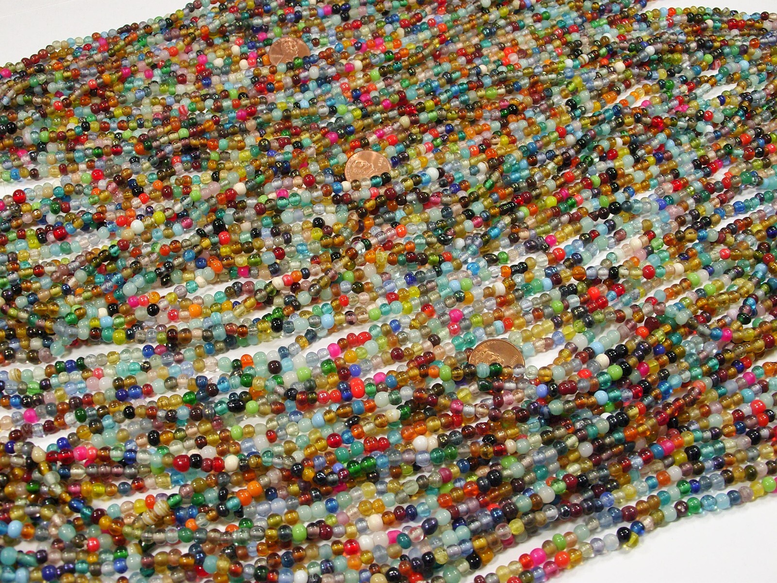 30 Strands 36" India Handmade Assorted Color Glass Beads Wholesale Bulk (CT-52)