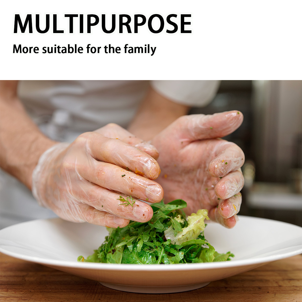 Disposable Vinyl Gloves, Food Safe, Latex-Free Powder-Free Clear Plastic Gloves