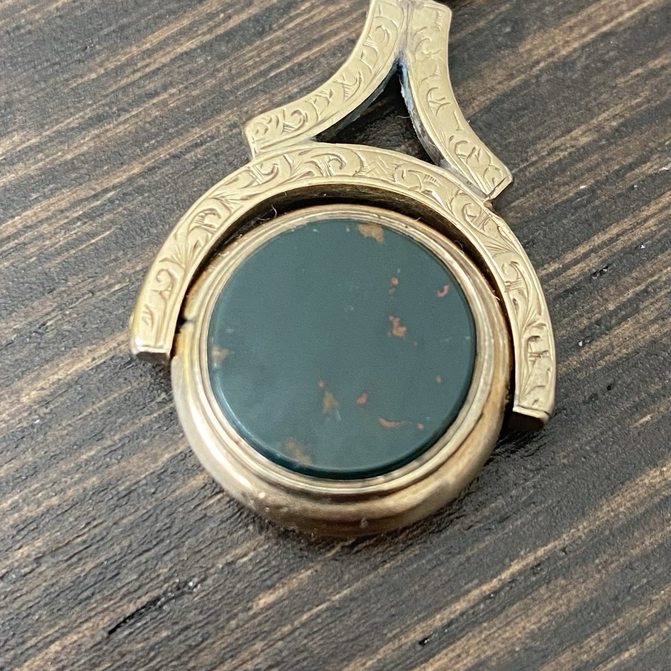Antique Victorian Gold Filled? Bloodstone & Sardonyx Swivel Fob/Pendant *AS-IS*