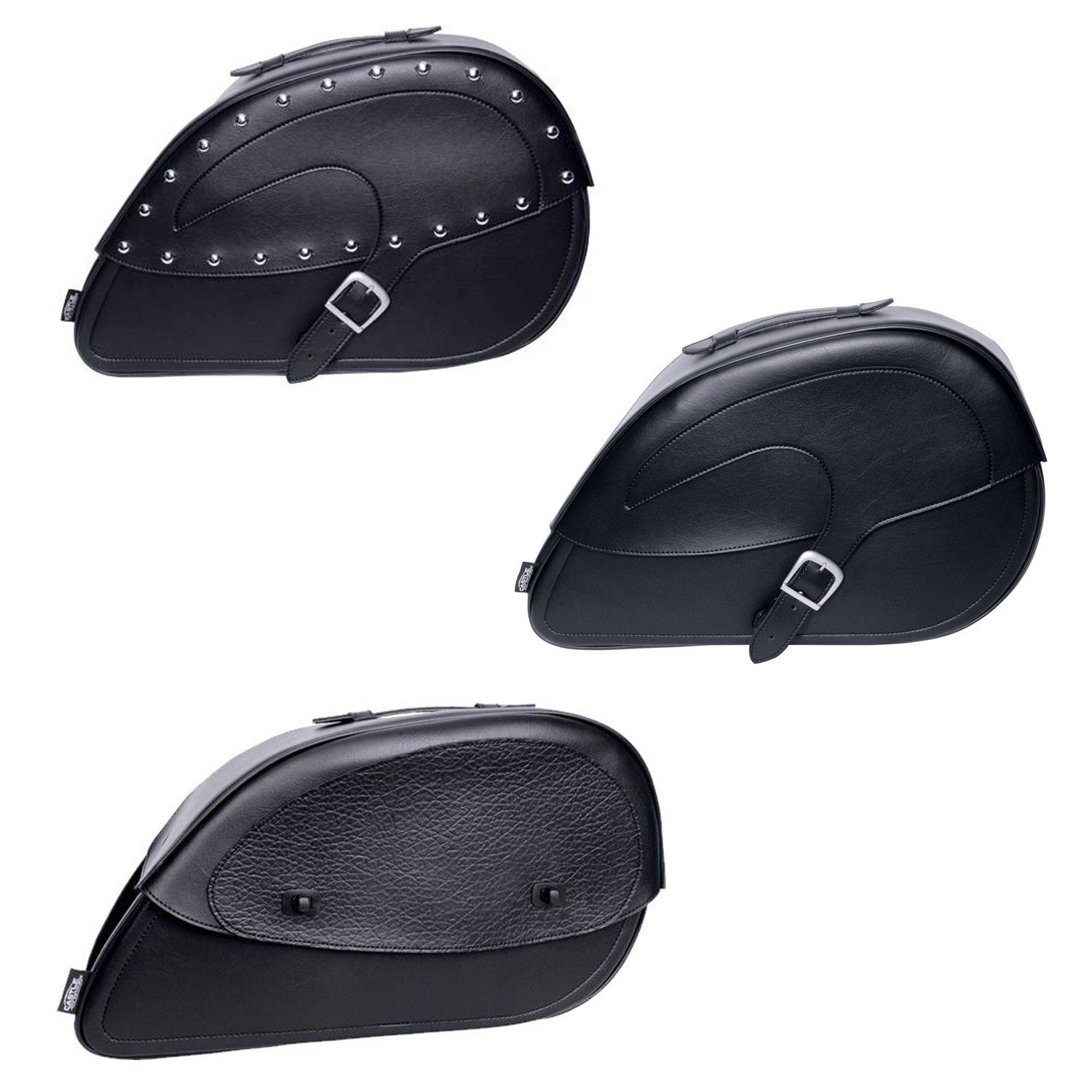 Castle Contour Motorcycle Saddlebags Saddle Bags Pair Luggage PVC Leather