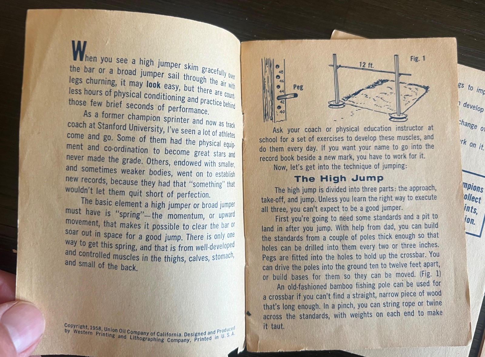 3 1958 Union Oil 76 Sports Club Fine Points. Pat McCormick Payton Jordan Nancy