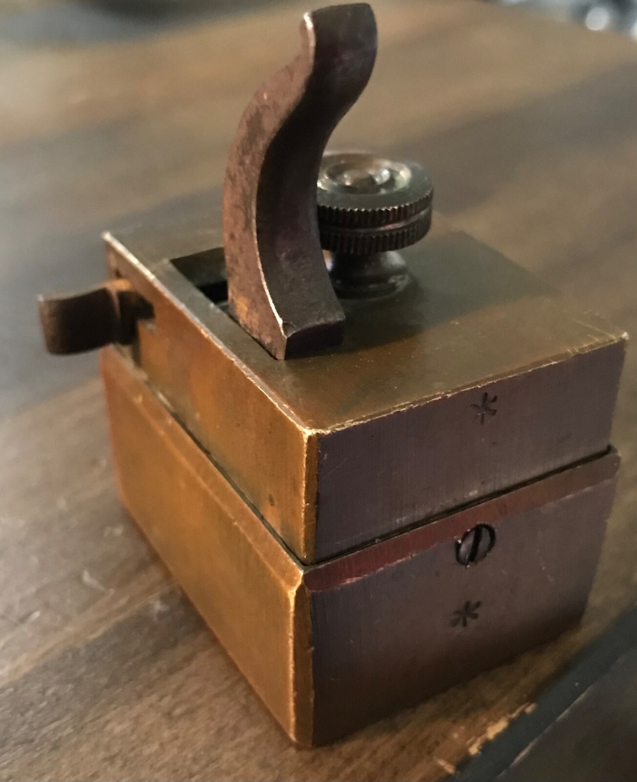 Antique Brass Square brass scarificator 1700 TO 1900