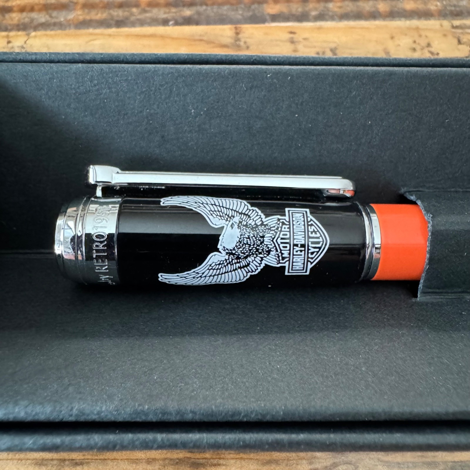 Retro 51 Harley Davidson Orange/Black Eagle Ballpoint Pen (HDBP-1750)