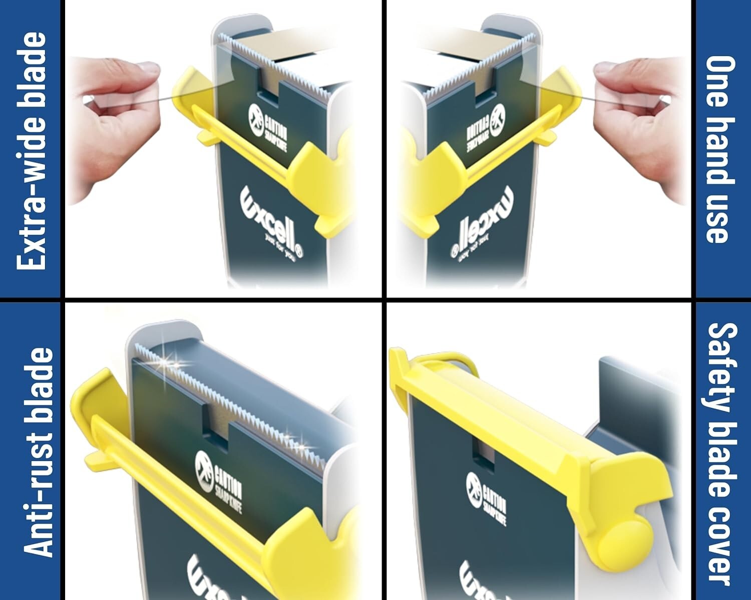 Excell Heavy Duty Steel Desk Tape Dispenser (3" Wide) Padded Foam Base