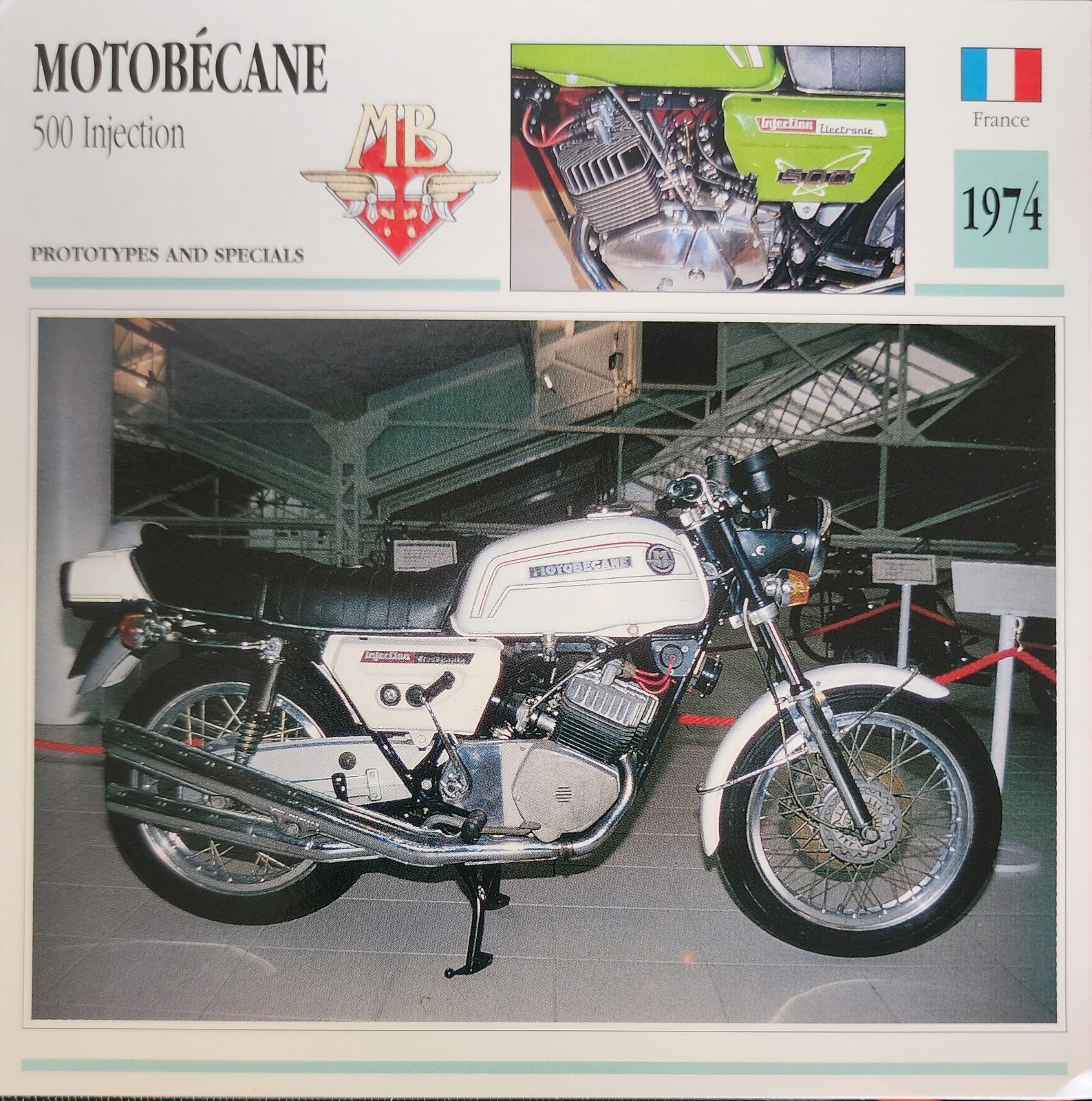 Motobecane Motorcycle Bike Picture Info Detail Vintage Collector Card Original