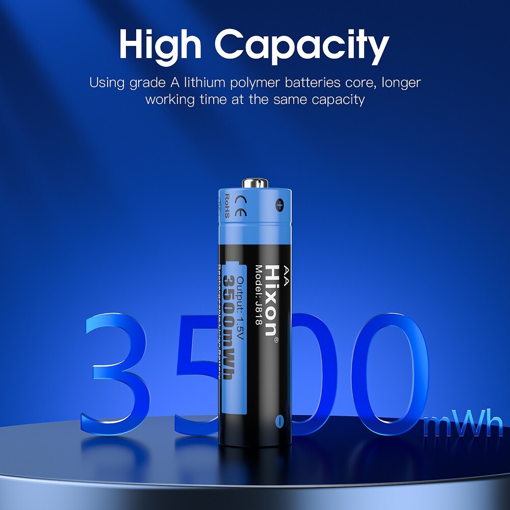 Hixon 1.5V AA Lithium Rechargeable Batteries 3500mWh AA Batteries for Blink Lot
