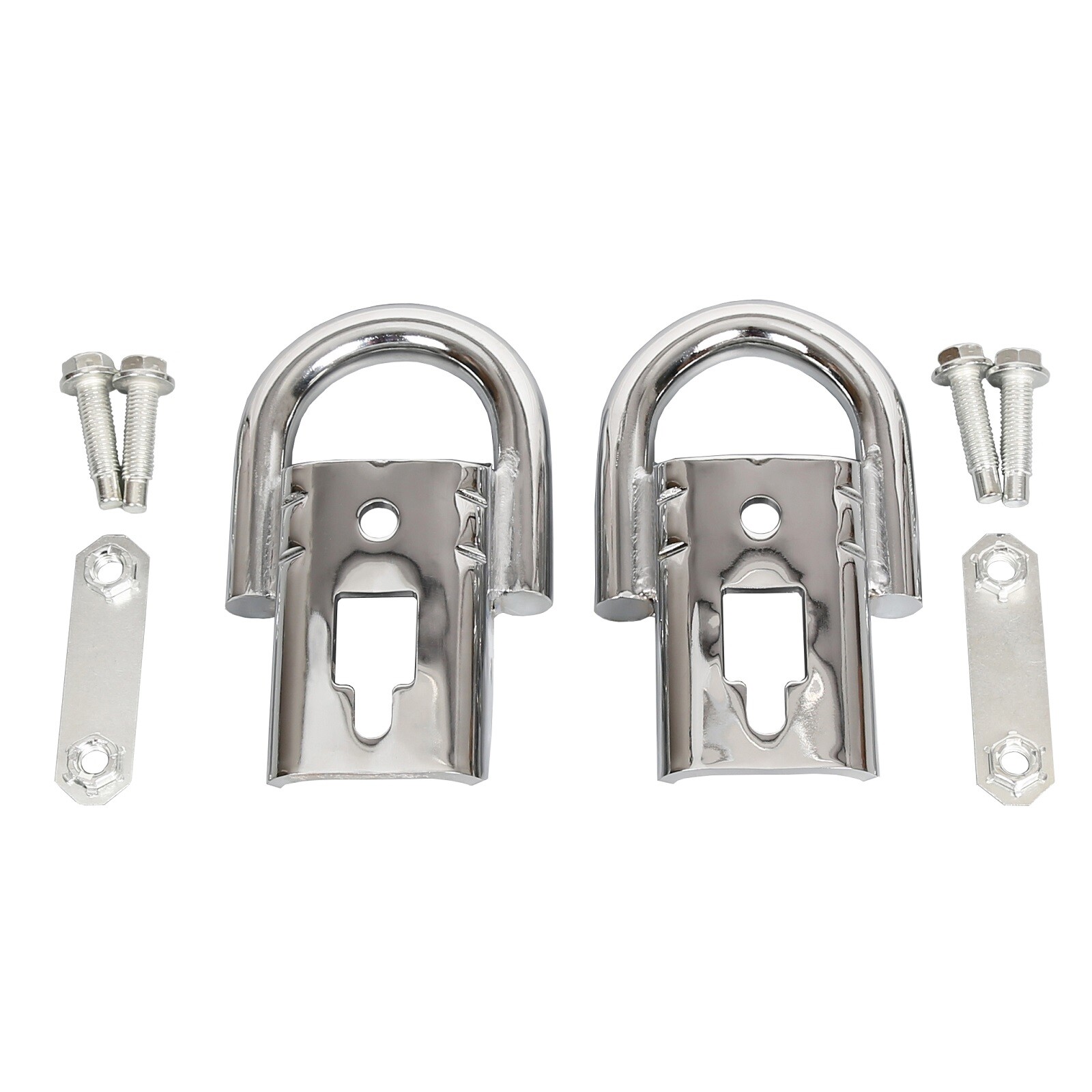 NEW Front Pair (2) Silver Tow Hooks w/ Hardware For Ford F-150 F150 2004-2024