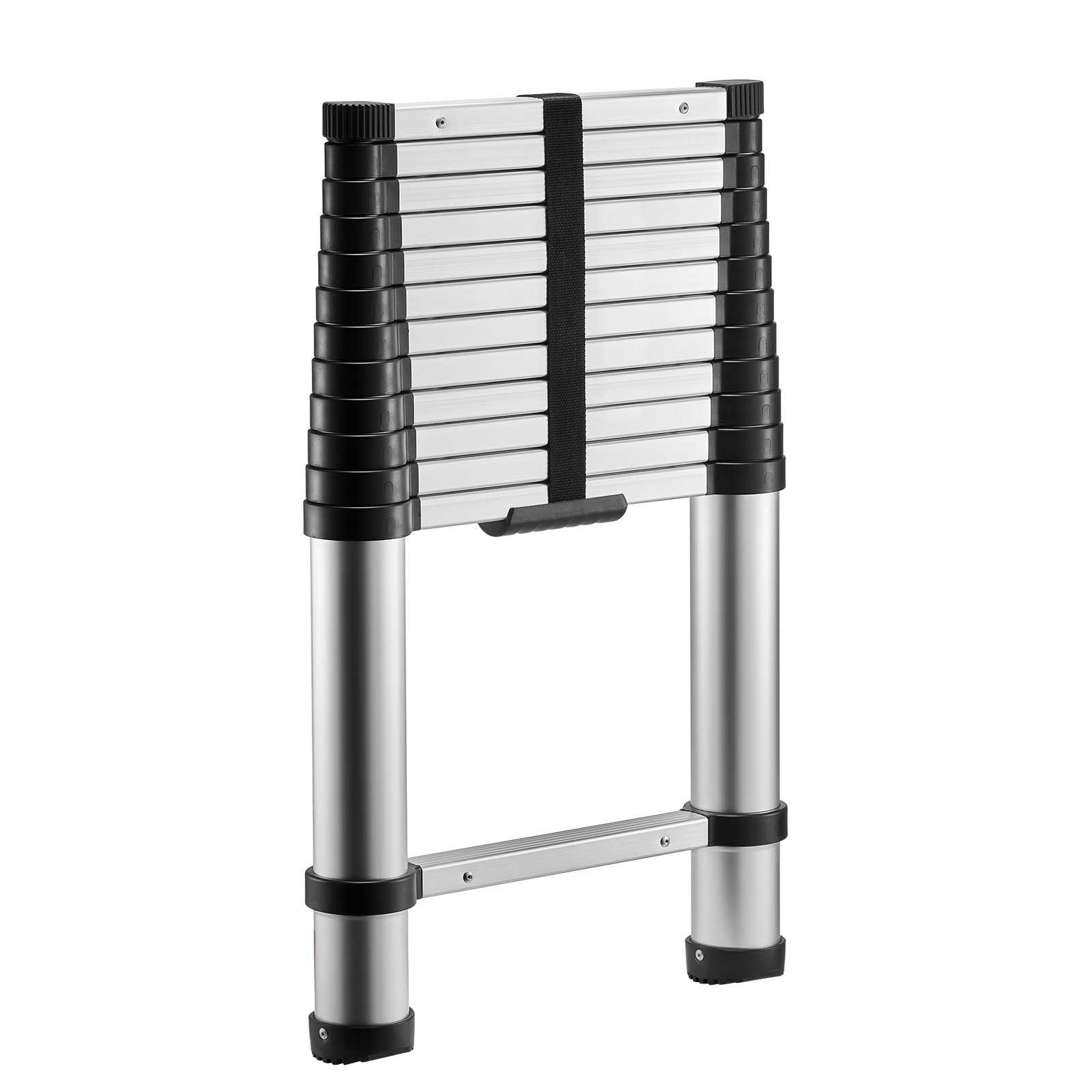 VEVOR 12.5ft Telescoping Ladder Aluminum One-Touch Retraction 330LBS Capacity