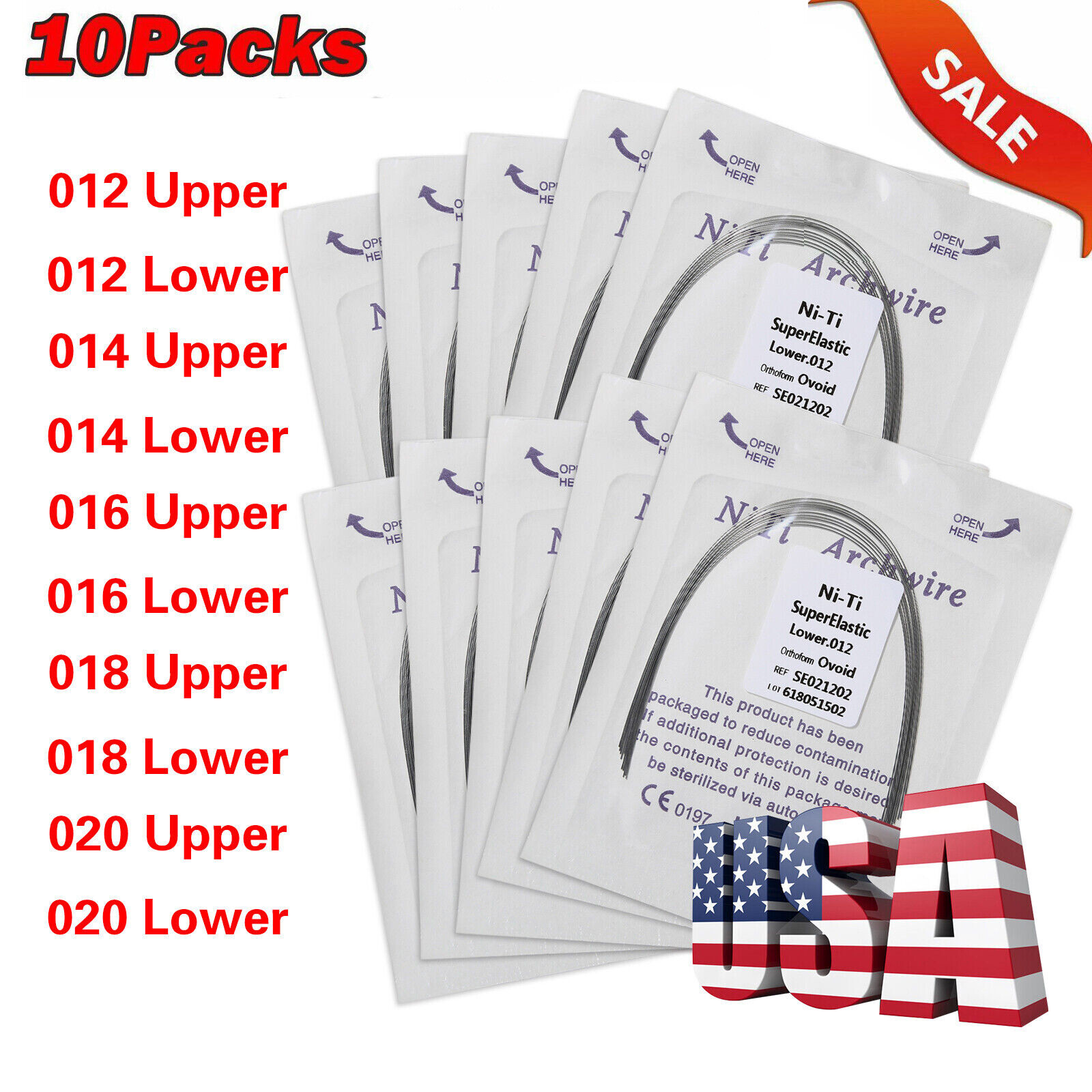 10 packs Arcos de Dental Ortodoncia Redondos Niti Arco de Alambre Su Arch Wire