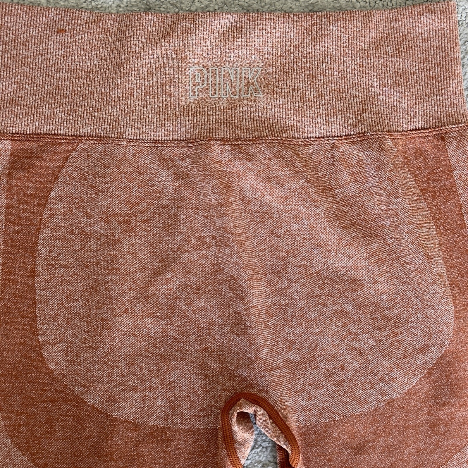 Victoria’s Secret Pink Orange Seamless Tight Active Leggings Size Medium And Top