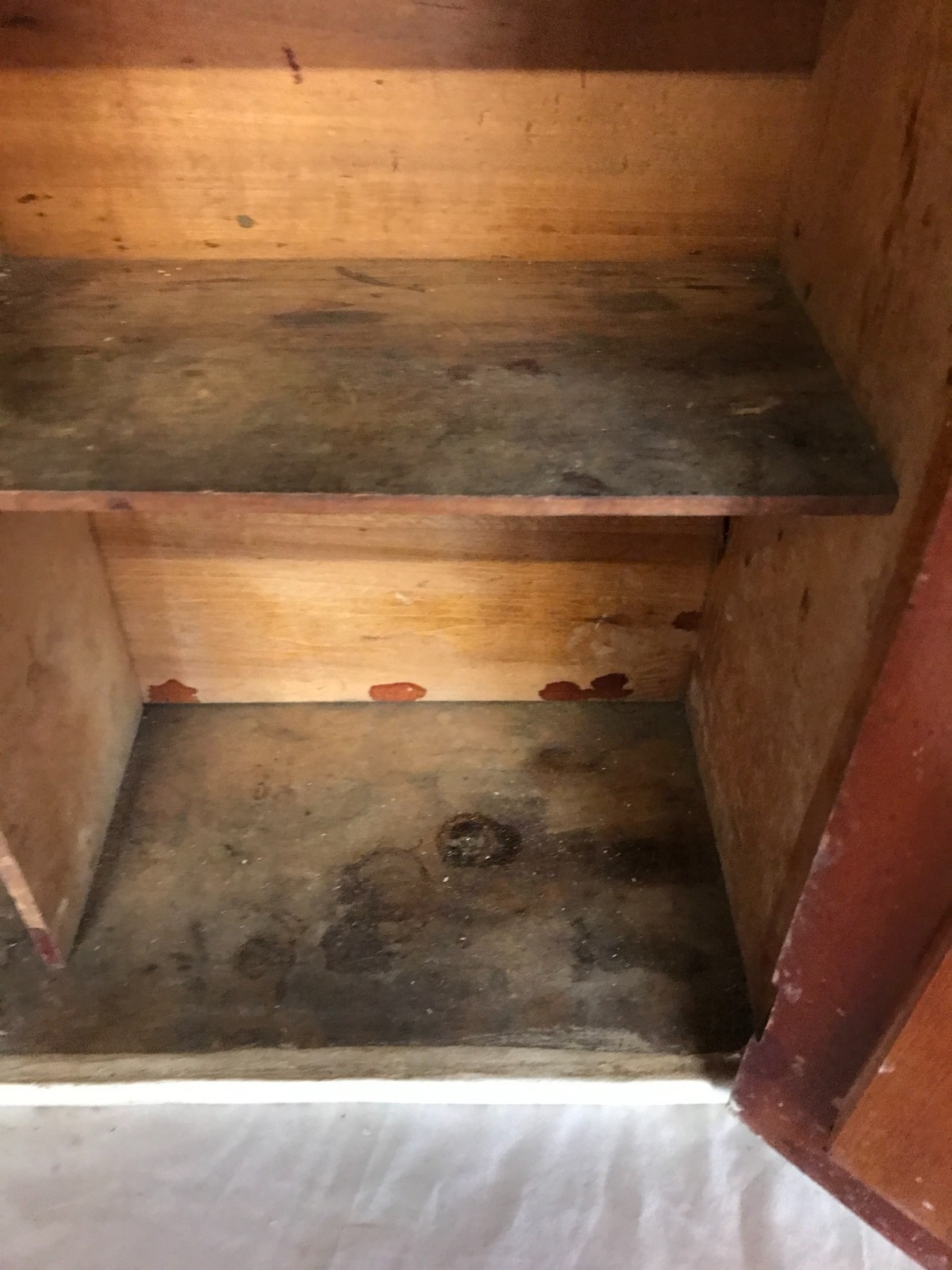 VTG Shabby White 17x21 Wood Wall Mounted Medicine Cabinet Chic Old 479-26B