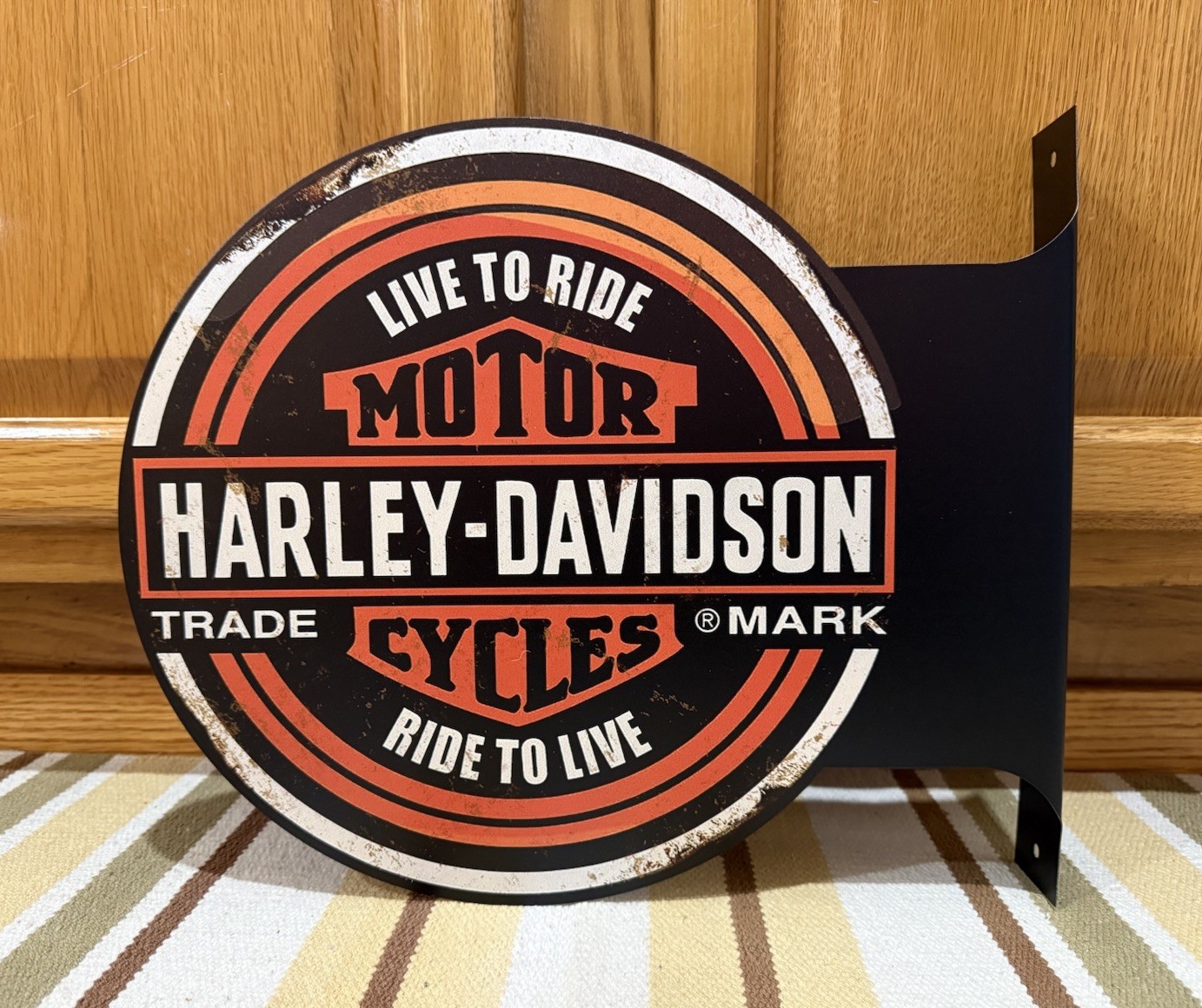 Harley Davidson Motorcycle Flange Sign Gas Oil Parts Vintage Style Wall Decor 1