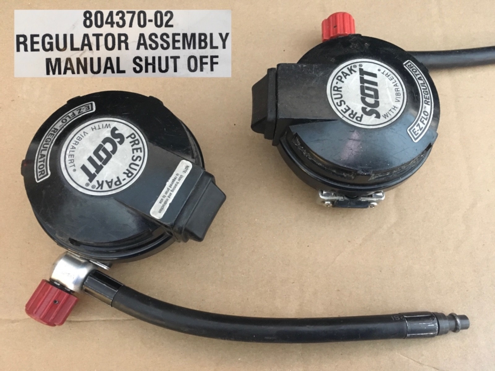 SCOTT E-Z FLO REGULATOR PRESUR-PAK EZFLO VIBRALERT 804370-02 SCBA QuikConnection