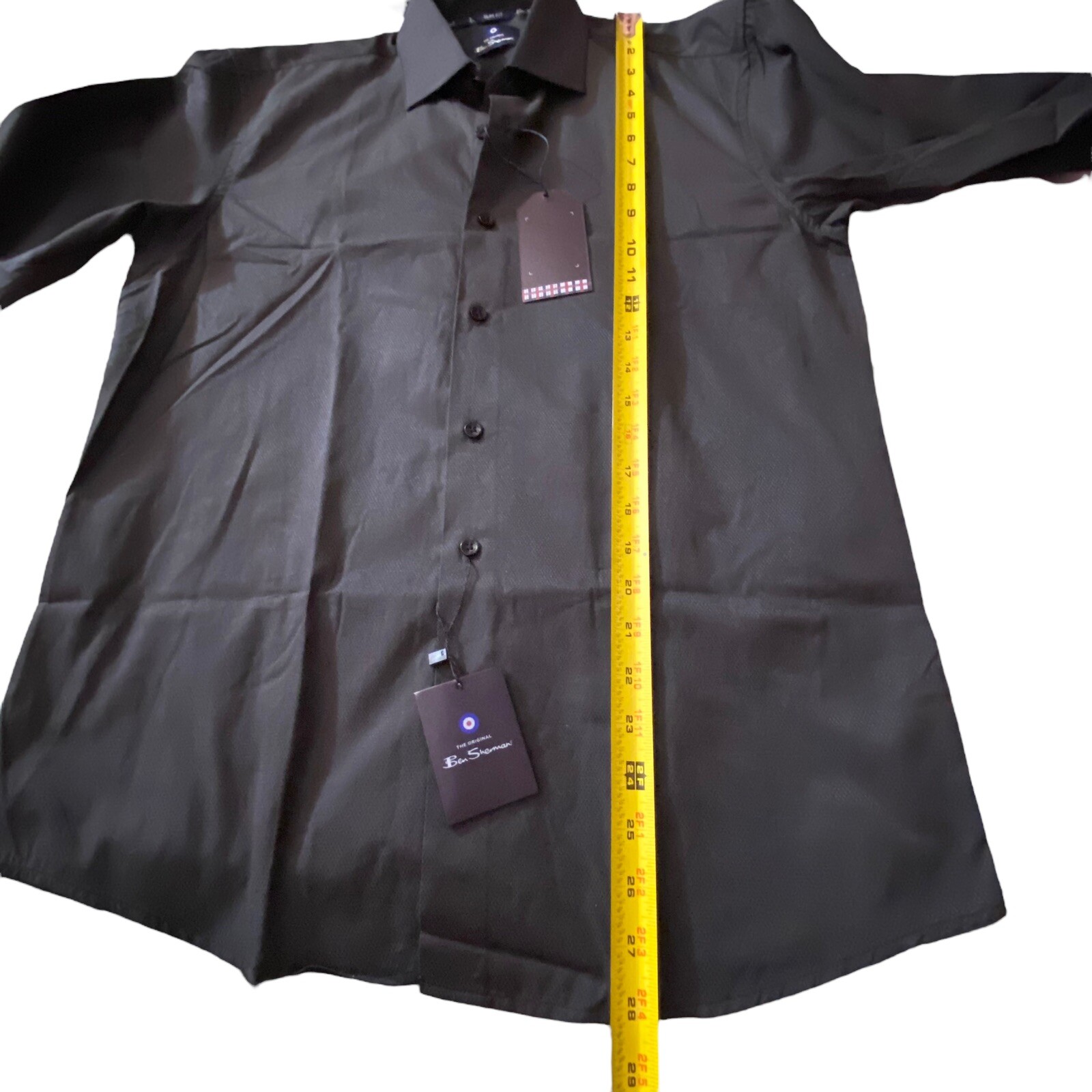 NWT Ben Sherman Slim Fit Black Button Down Dress Shirt Men’s M 15/15.5 32/33