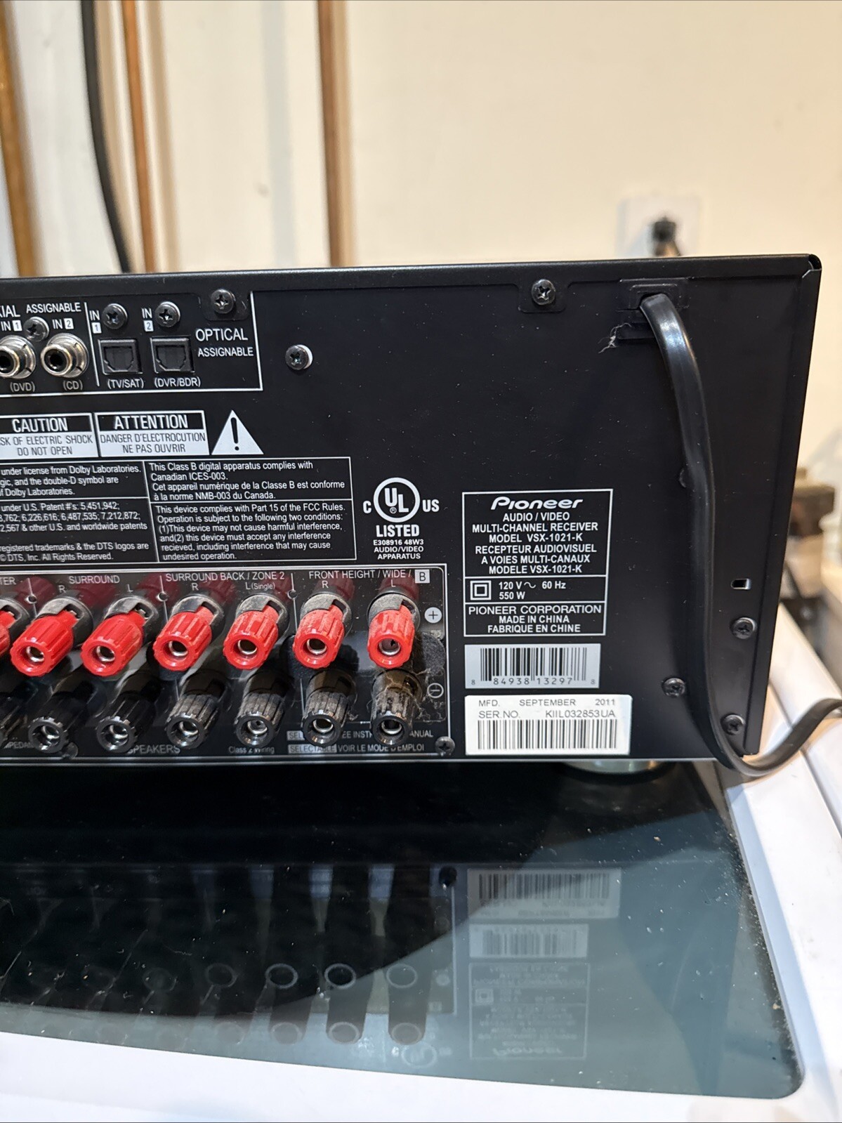 Pioneer VSX-1021-K Audio/Video Multi-Channel Receiver Home Theater 7.1