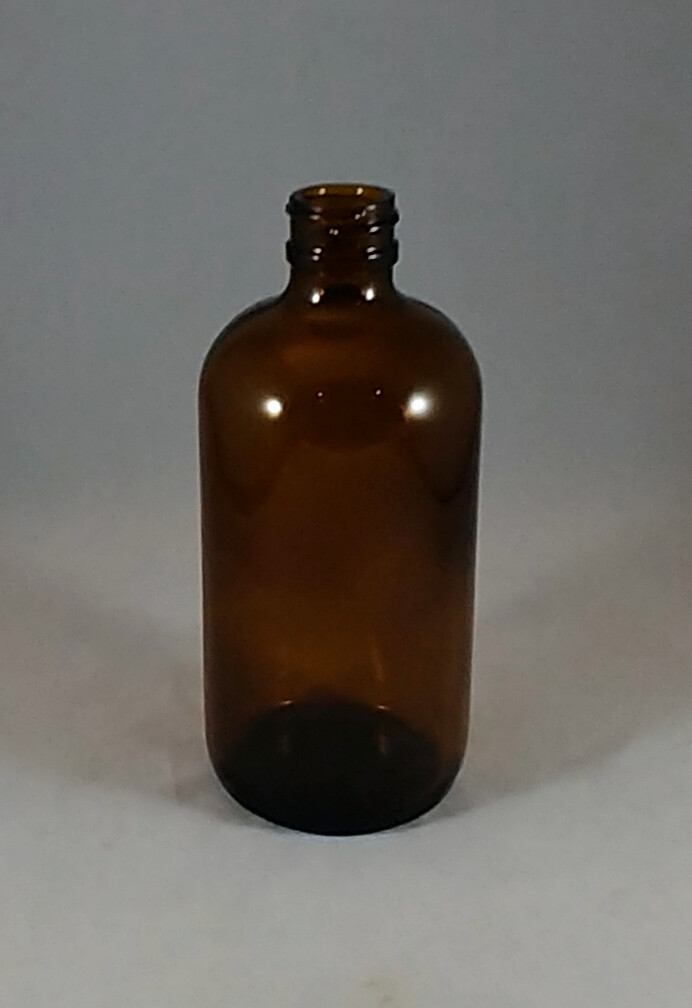 8 oz Amber Boston Round Glass Bottles 24-400,Mult Lot Sizes, Cosmetics,Chemistry