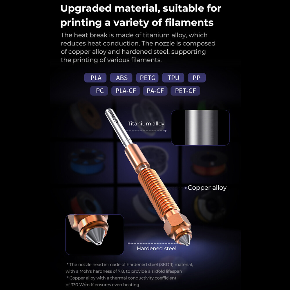 Quick-Swap 3D Printer Nozzle Kit, Nozzles Copper Alloy for K1C/Ender-3 V3/Plus