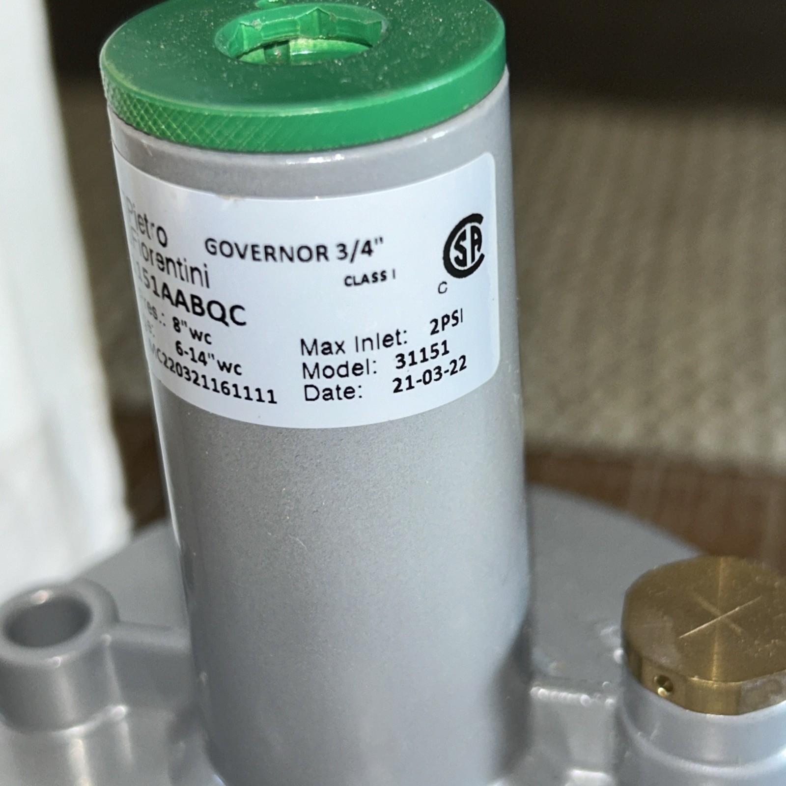 Pietro Fiorentini Type 31151 gas pressure governor