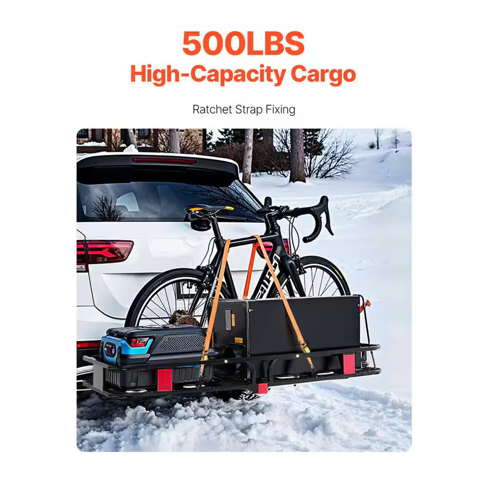 70 X 30 X 6 In. Hitch Cargo Carrier Folding with Reflective Reminder Hitch Lock