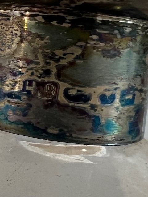 Antique Silver Collared Glass Glug Glug Decanter Victorian